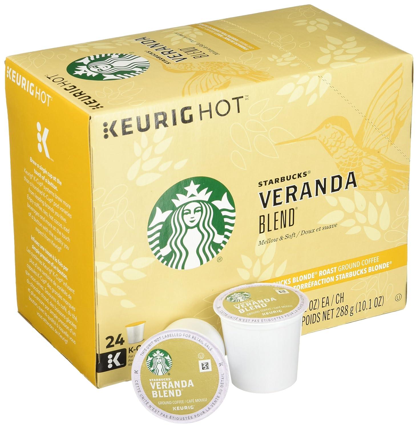 imageStarbucks KCup Coffee Pods Starbucks Blonde Roast Hot or Iced Coffee Veranda Blend 10 Keurig PodsVeranda Blend