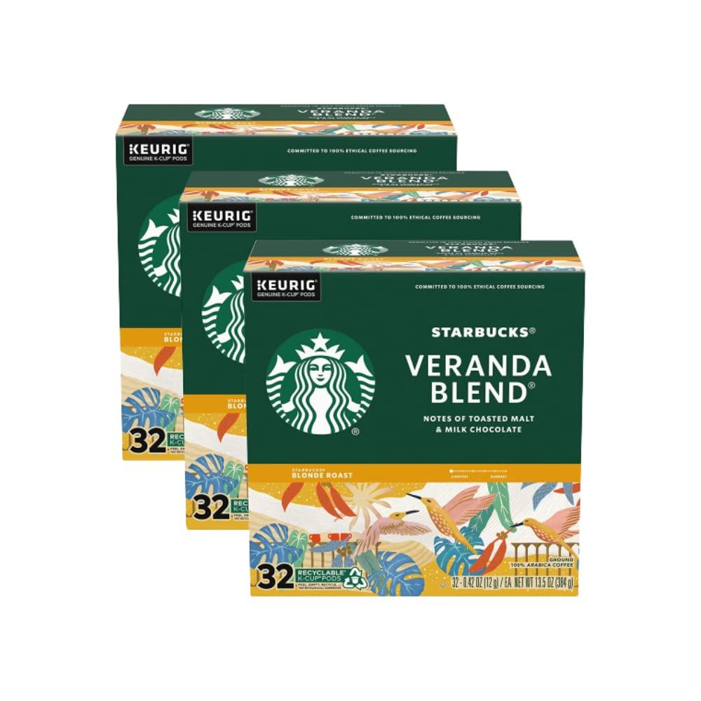 imageStarbucks KCup Coffee Pods Starbucks Blonde Roast Hot or Iced Coffee Veranda Blend 10 Keurig PodsVeranda Blend