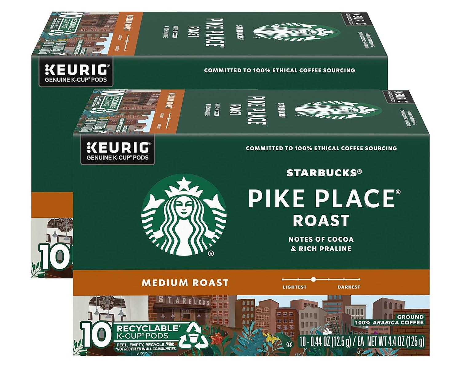 imageStarbucks KCup Coffee Pods Toasted Coconut Mocha Flavored Coffee for Keurig Coffee Makers 100 Arabica Limited Edition 1 Box 10 PodsPike Place Roast
