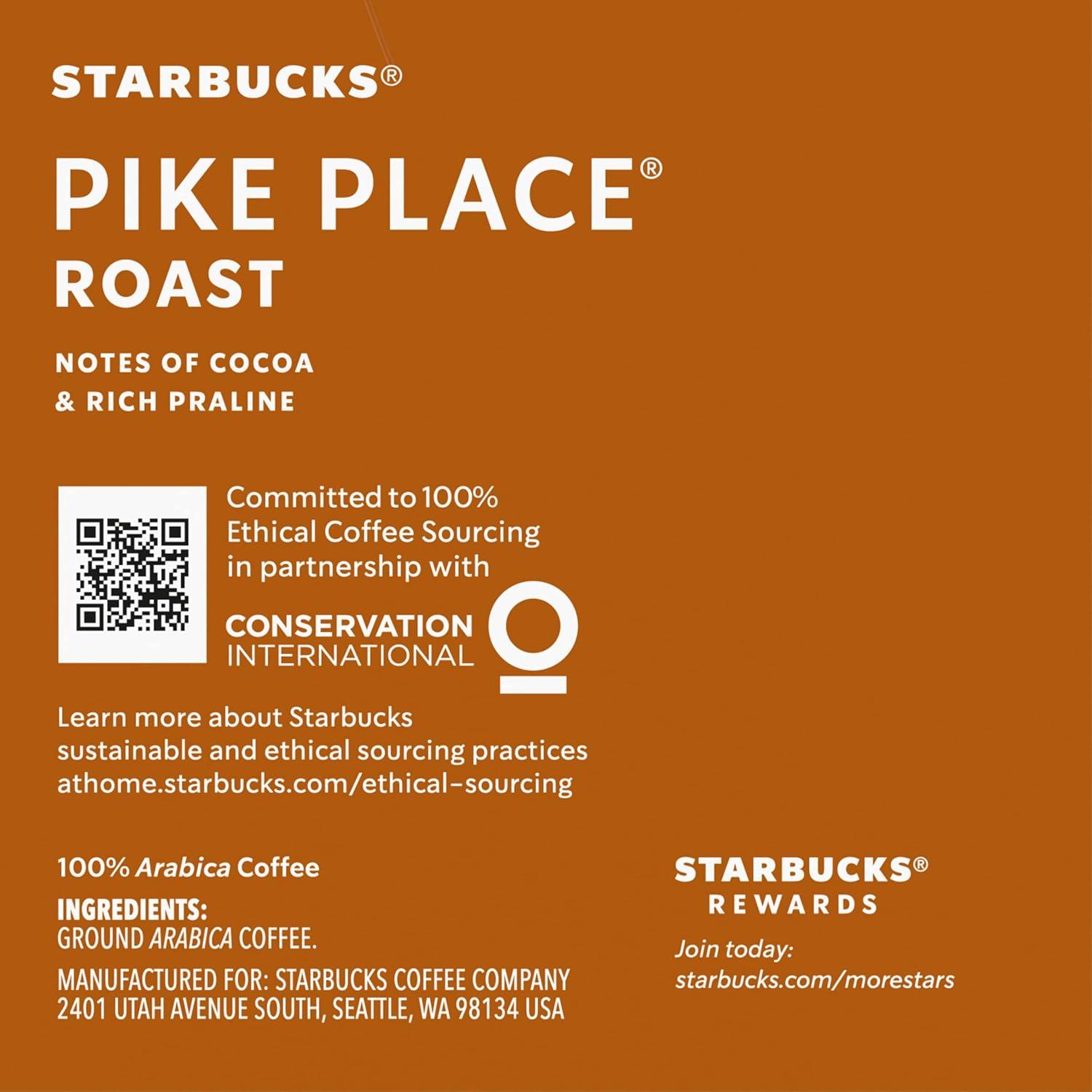 imageStarbucks KCup Coffee Pods Toasted Coconut Mocha Flavored Coffee for Keurig Coffee Makers 100 Arabica Limited Edition 1 Box 10 PodsPike Place Roast