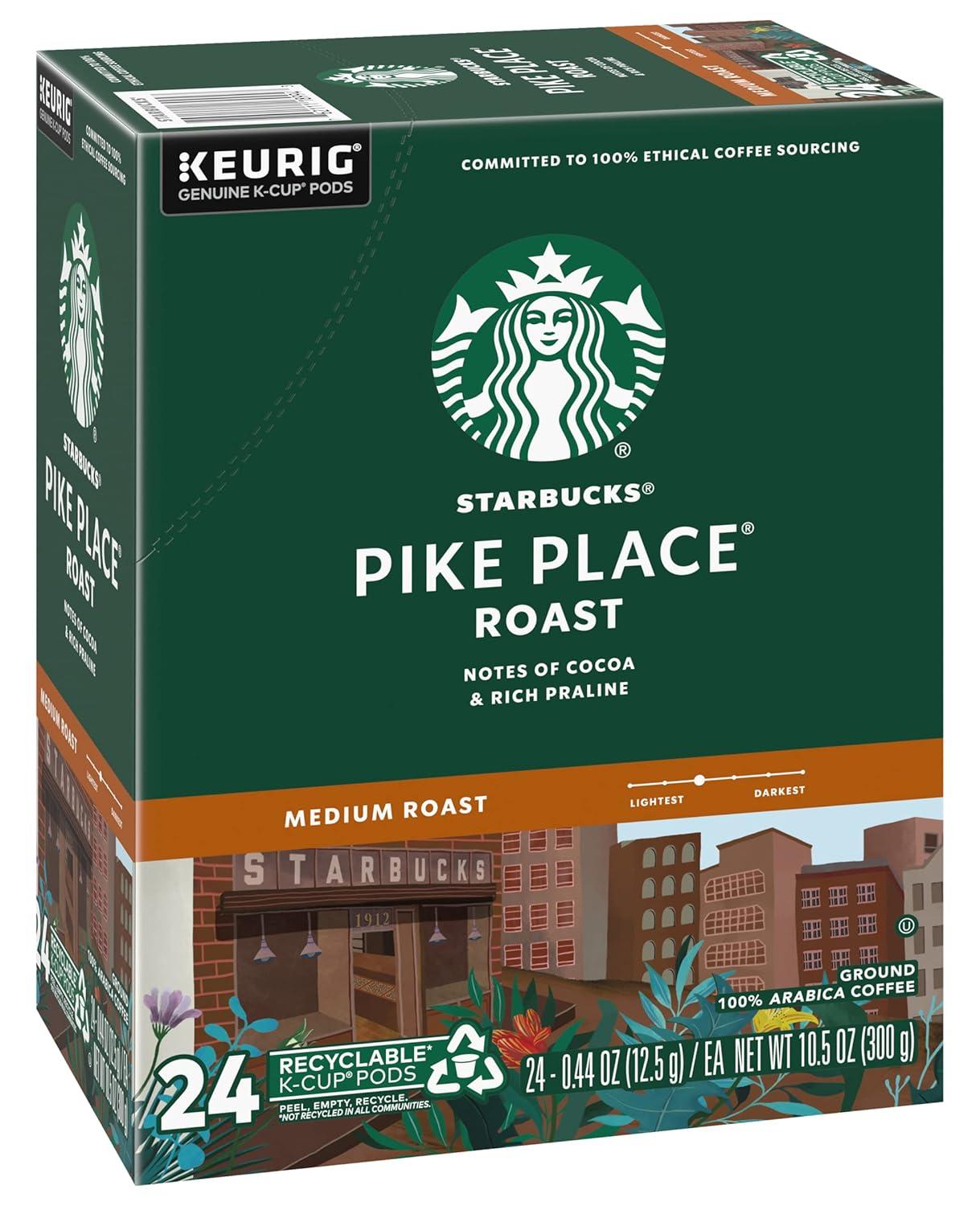 imageStarbucks KCup Coffee Pods Toasted Coconut Mocha Flavored Coffee for Keurig Coffee Makers 100 Arabica Limited Edition 1 Box 10 PodsPike Place Roast