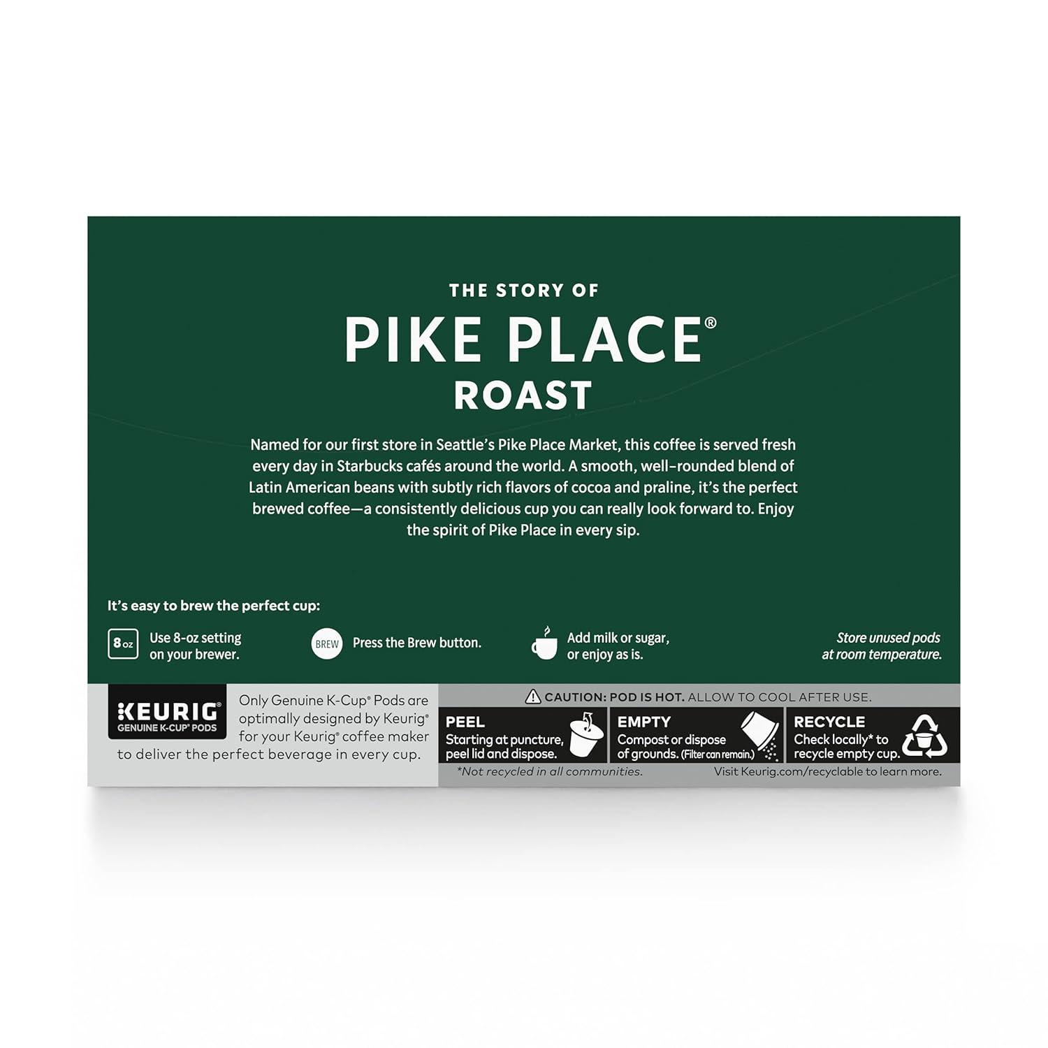 imageStarbucks KCup Coffee Pods Toasted Coconut Mocha Flavored Coffee for Keurig Coffee Makers 100 Arabica Limited Edition 1 Box 10 PodsPike Place Roast