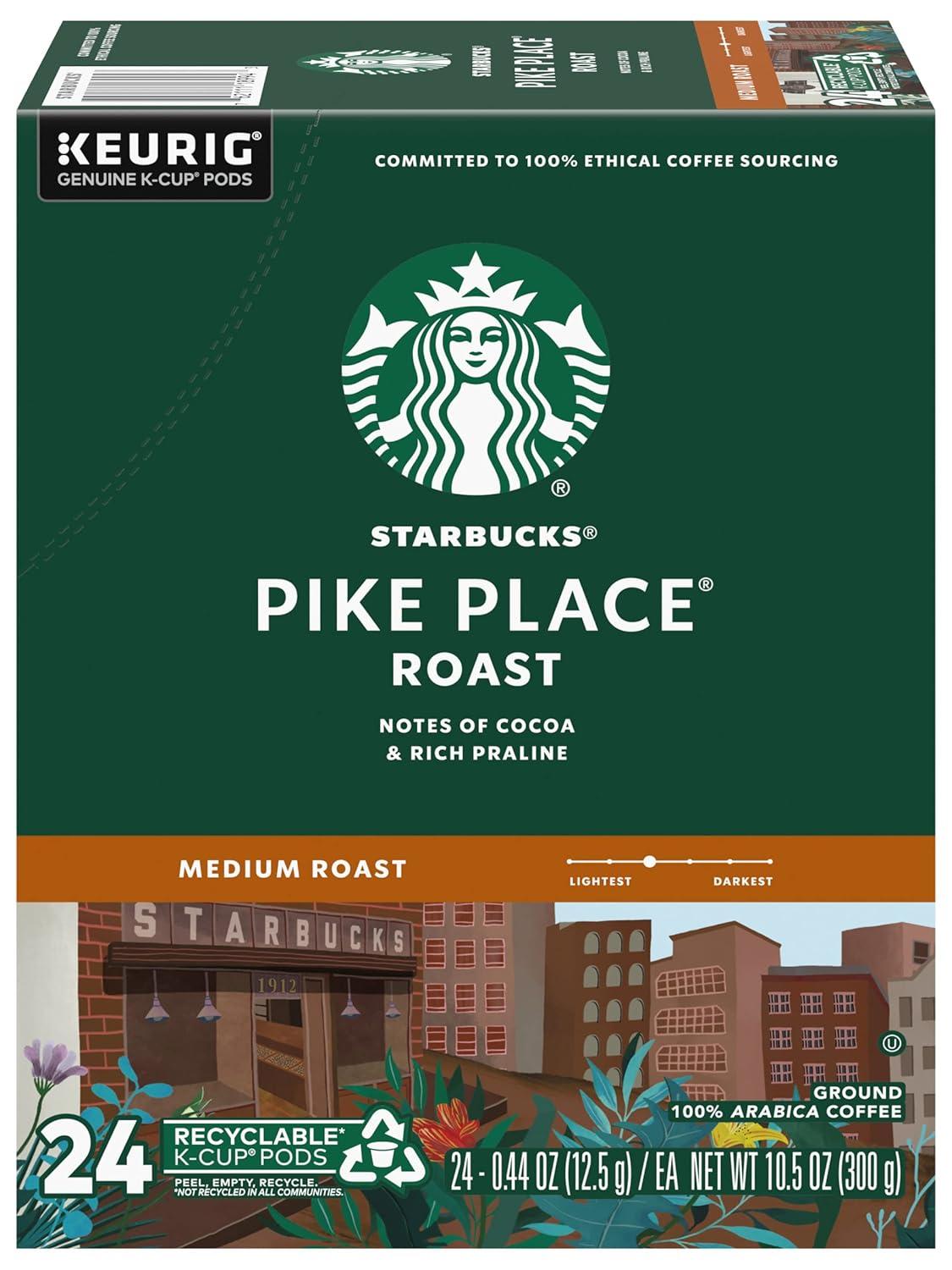 imageStarbucks KCup Coffee Pods Toasted Coconut Mocha Flavored Coffee for Keurig Coffee Makers 100 Arabica Limited Edition 1 Box 10 PodsPike Place Roast