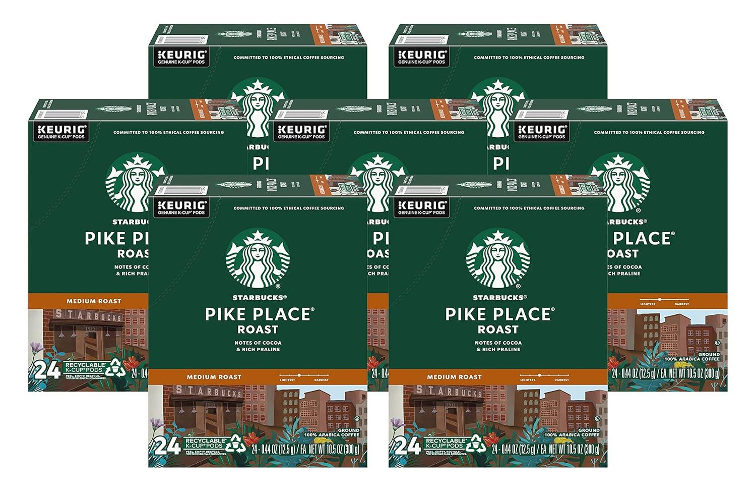 imageStarbucks KCup Coffee Pods Toasted Coconut Mocha Flavored Coffee for Keurig Coffee Makers 100 Arabica Limited Edition 1 Box 10 PodsPike Place Roast