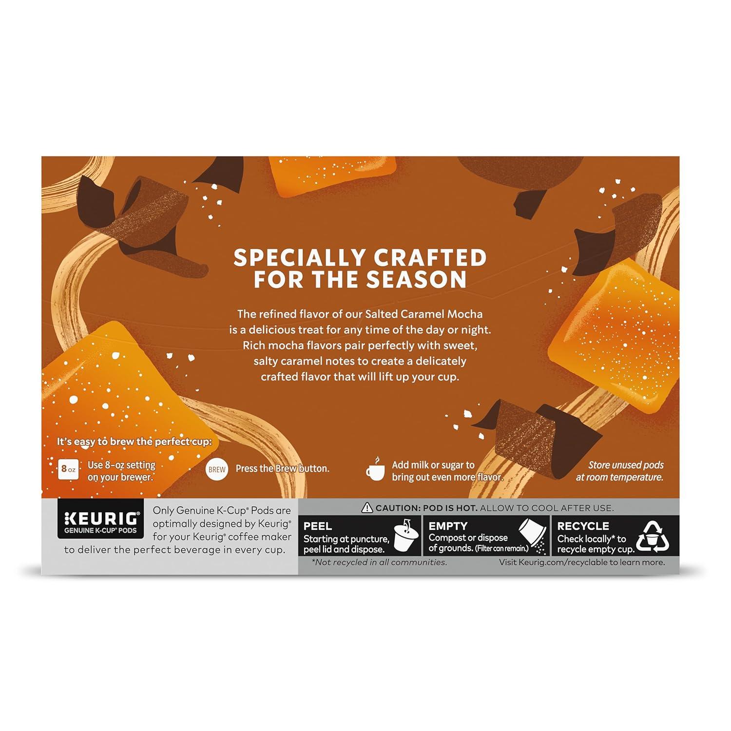imageStarbucks KCup Coffee Pods Toasted Coconut Mocha Flavored Coffee for Keurig Coffee Makers 100 Arabica Limited Edition 1 Box 10 PodsSalted Caramel Mocha