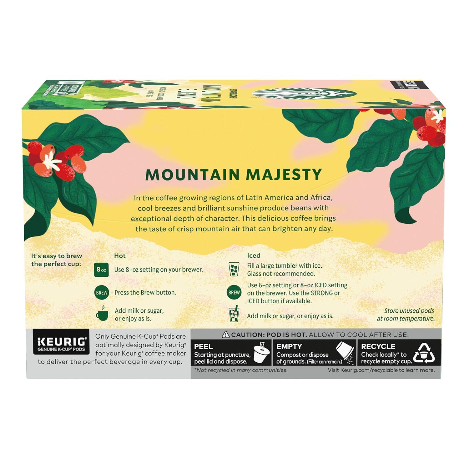 imageStarbucks Medium Light Roast Coffee Mountain Blend 100 Arabica Limited Edition 10 Count Pack of 1 KCup Pods for Keurig Coffee Makers