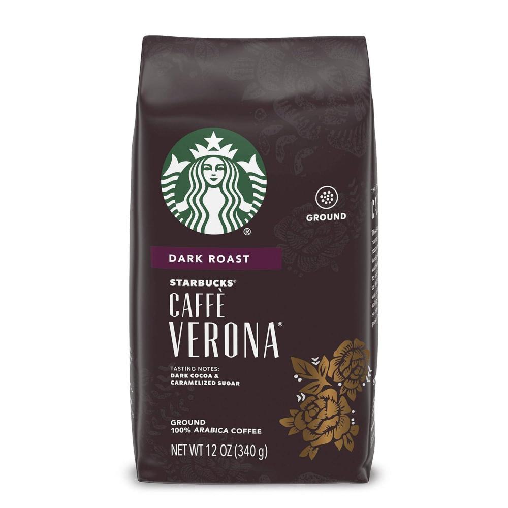 imageStarbucks Ground Coffee Dark Roast Hot or Iced Coffee Caff Verona 12 ozDark Cocoa and Caramelized Sugar