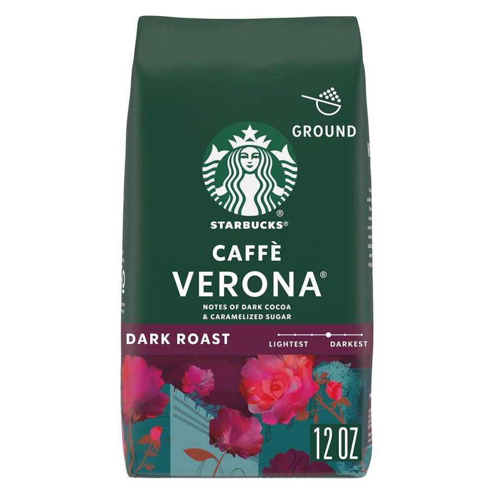 imageStarbucks Ground Coffee Dark Roast Hot or Iced Coffee Caff Verona 12 ozNotes of Dark Cocoa and Caramelized Sugar