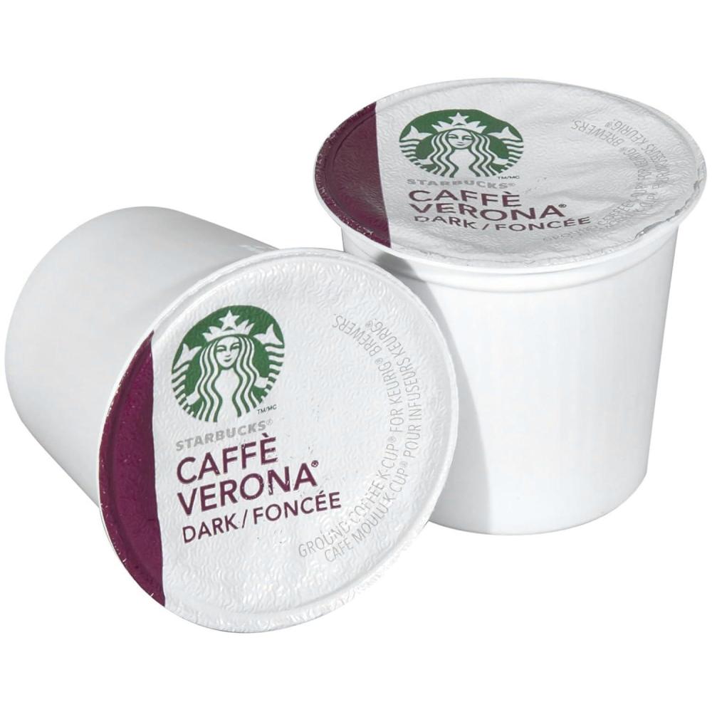 imageStarbucks KCup Coffee Pods Dark Roast Coffee Italian Roast 100 Arabica 1 box 10 podsCaffe Verona