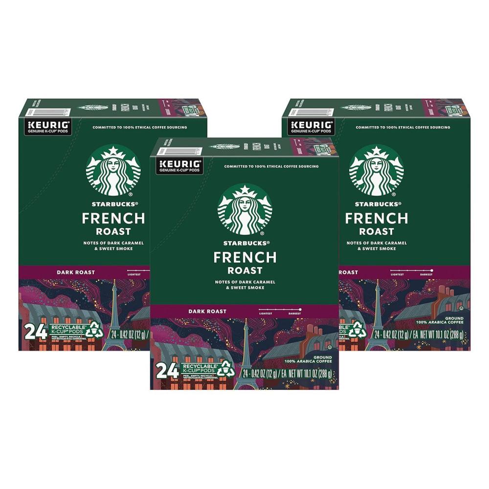 imageStarbucks KCup Coffee Pods Dark Roast Coffee Italian Roast 100 Arabica 1 box 10 podsCaramel