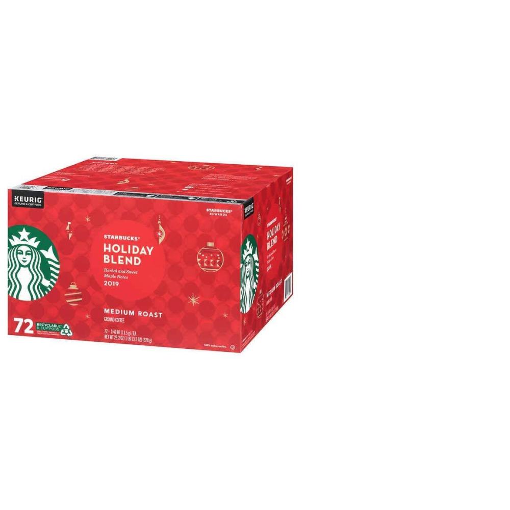 imageStarbucks KCup Coffee Pods Medium Roast Hot or Iced Coffee Breakfast Blend 10 Keurig Pods Holiday Blend