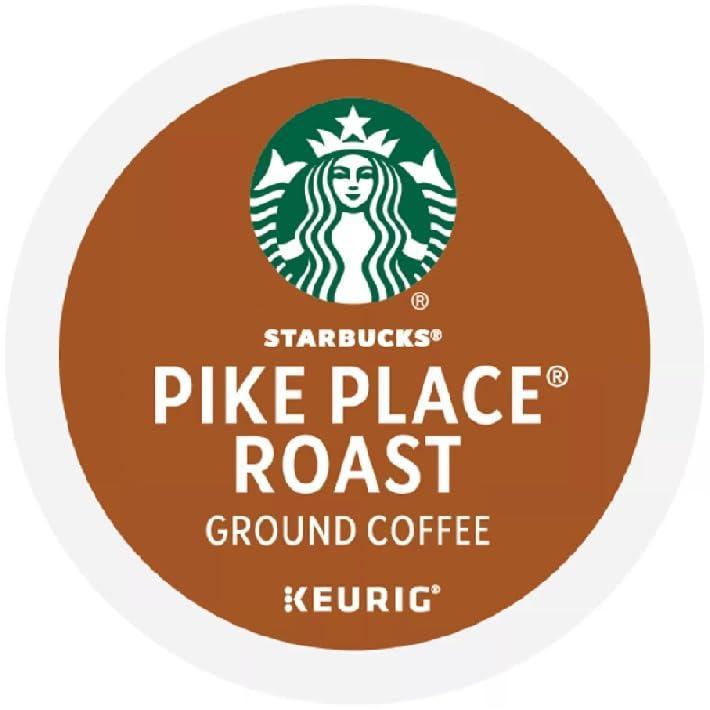imageStarbucks KCup Coffee Pods Medium Roast Hot or Iced Coffee Breakfast Blend 10 Keurig Pods Pike Place Roast