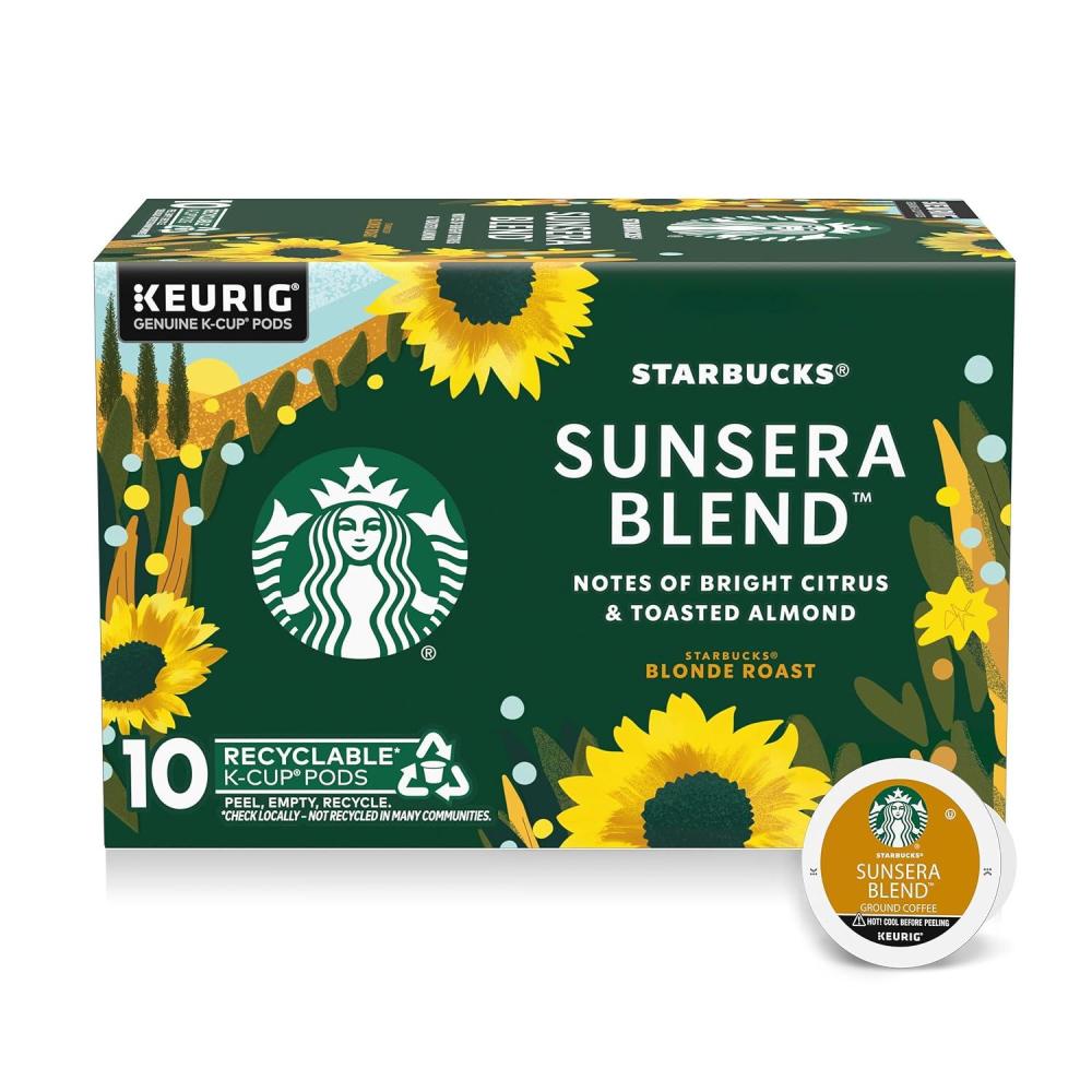 imageStarbucks KCup Coffee Pods Sunsera Blend For Keurig Coffee Makers 100 Arabica 1 Box 10 Pods