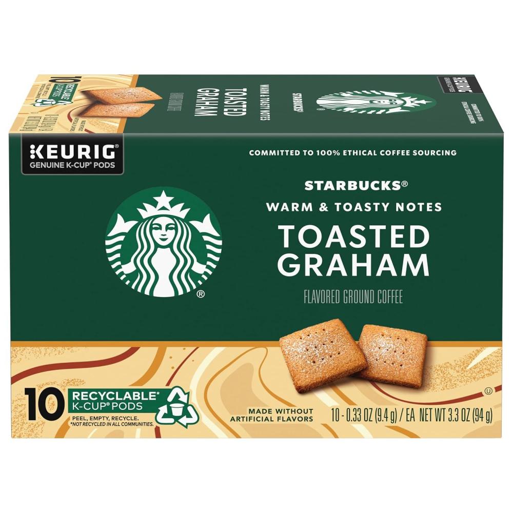 imageStarbucks KCup Coffee Pods Toasted Coconut Mocha Flavored Coffee for Keurig Coffee Makers 100 Arabica Limited Edition 1 Box 10 PodsToasted Graham