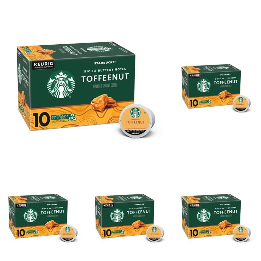 imageStarbucks KCup Coffee Pods Toasted Coconut Mocha Flavored Coffee for Keurig Coffee Makers 100 Arabica Limited Edition 1 Box 10 PodsToffeenut