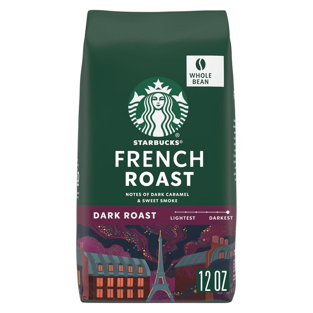 imageStarbucks Whole Coffee Beans Dark Roast Hot or Iced Coffee French Roast 12 oz