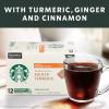Starbucks K-Cup Coffee Pods, Medium Roast Hot or Iced Coffee, Breakfast Blend, 10 Keurig Pods ​(Golden Turmeric)