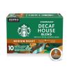 Starbucks K-Cup Coffee Pods, Medium Roast Hot or Iced Coffee, Decaf House Blend, 10 Keurig Pods