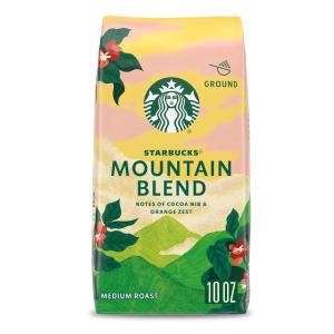 Starbucks Ground Coffee, Medium Light Roast Coffee, Mountain Blend, 100% Arabica, Limited Edition, 1 Bag (10 Oz)