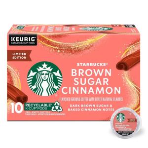 Starbucks K-Cup Coffee Pods, Flavored Hot or Iced Coffee, Brown Sugar Cinnamon, 10 Keurig Pods(Brown Sugar Cinnamon)