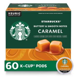 Starbucks K-Cup Coffee Pods, Flavored Hot or Iced Coffee, Toffeenut, 10 Keurig Pods(Caramel)