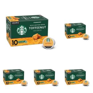 Starbucks K-Cup Coffee Pods, Toasted Coconut Mocha Flavored Coffee for Keurig Coffee Makers, 100% Arabica, Limited Edition, 1 Box (10 Pods)(Toffeenut)