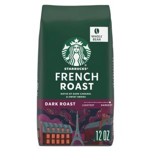 Starbucks Whole Coffee Beans, Dark Roast Hot or Iced Coffee, French Roast, 12 oz
