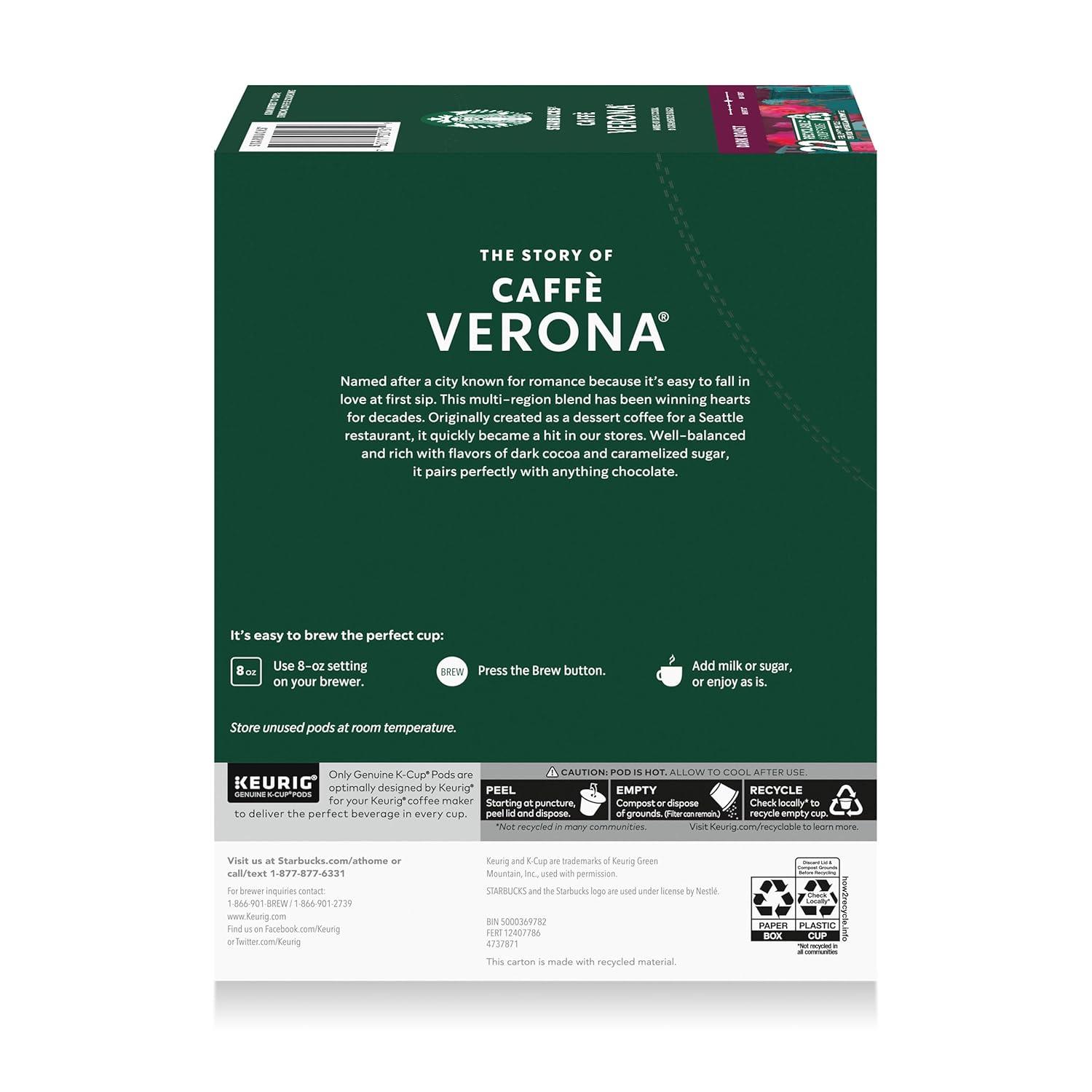 imageStarbucks KCup Coffee Pods Medium Roast Iced Coffee Blend Signature Black for Keurig Brewers 100 Arabica 6 Boxes 60 Pods TotalCaff Verona