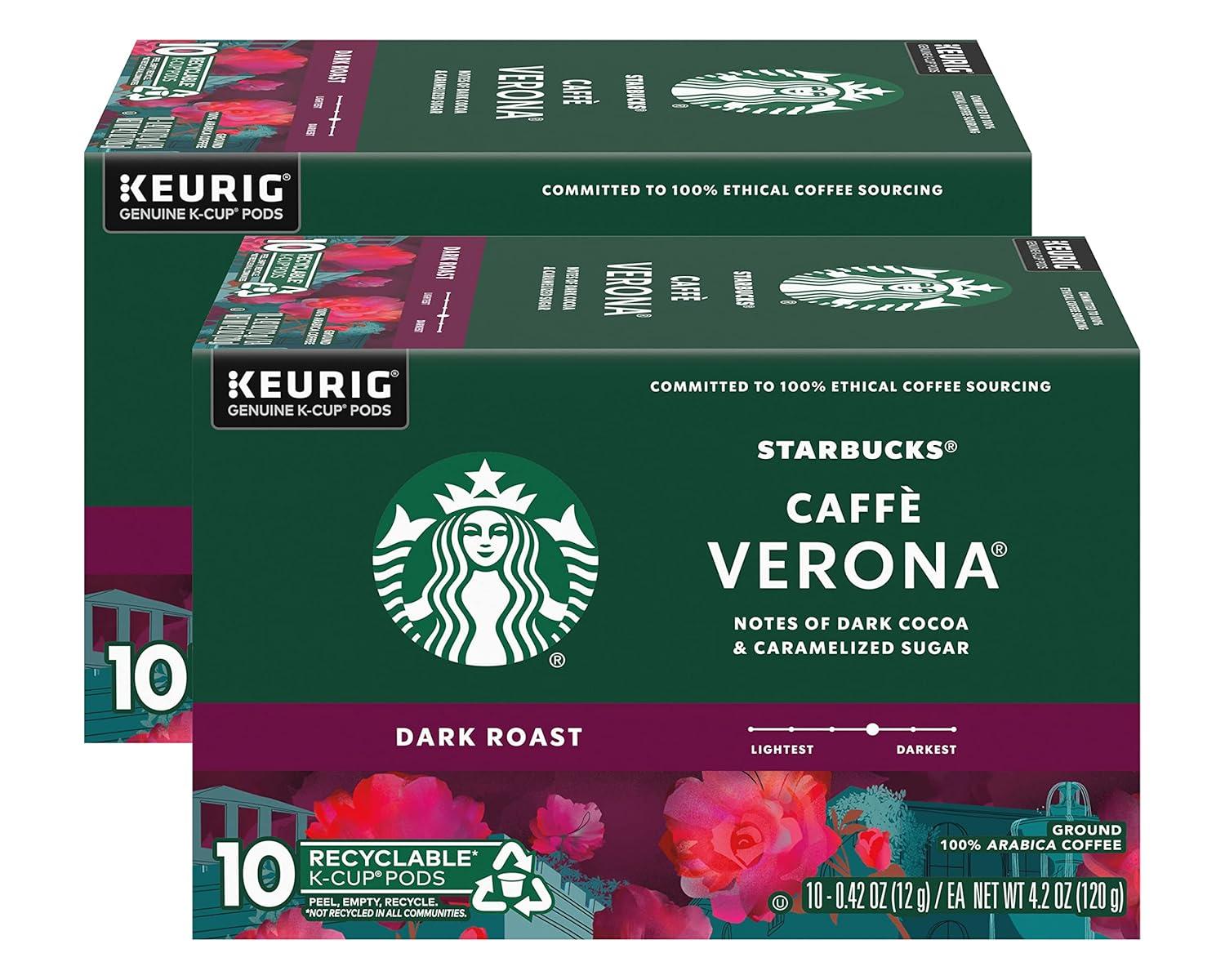 imageStarbucks KCup Coffee Pods Medium Roast Iced Coffee Blend Signature Black for Keurig Brewers 100 Arabica 6 Boxes 60 Pods TotalCaff Verona