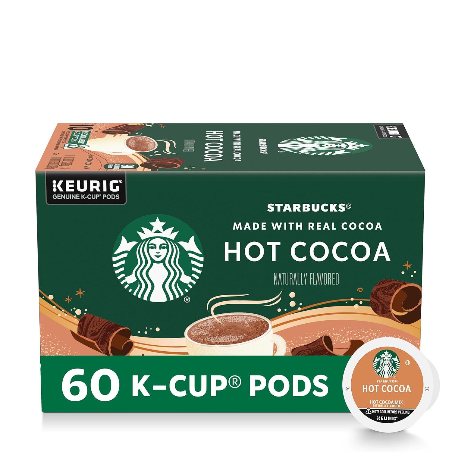 imageStarbucks KCup Coffee Pods Medium Roast Iced Coffee Blend Signature Black for Keurig Brewers 100 Arabica 6 Boxes 60 Pods TotalClassic Hot Cocoa