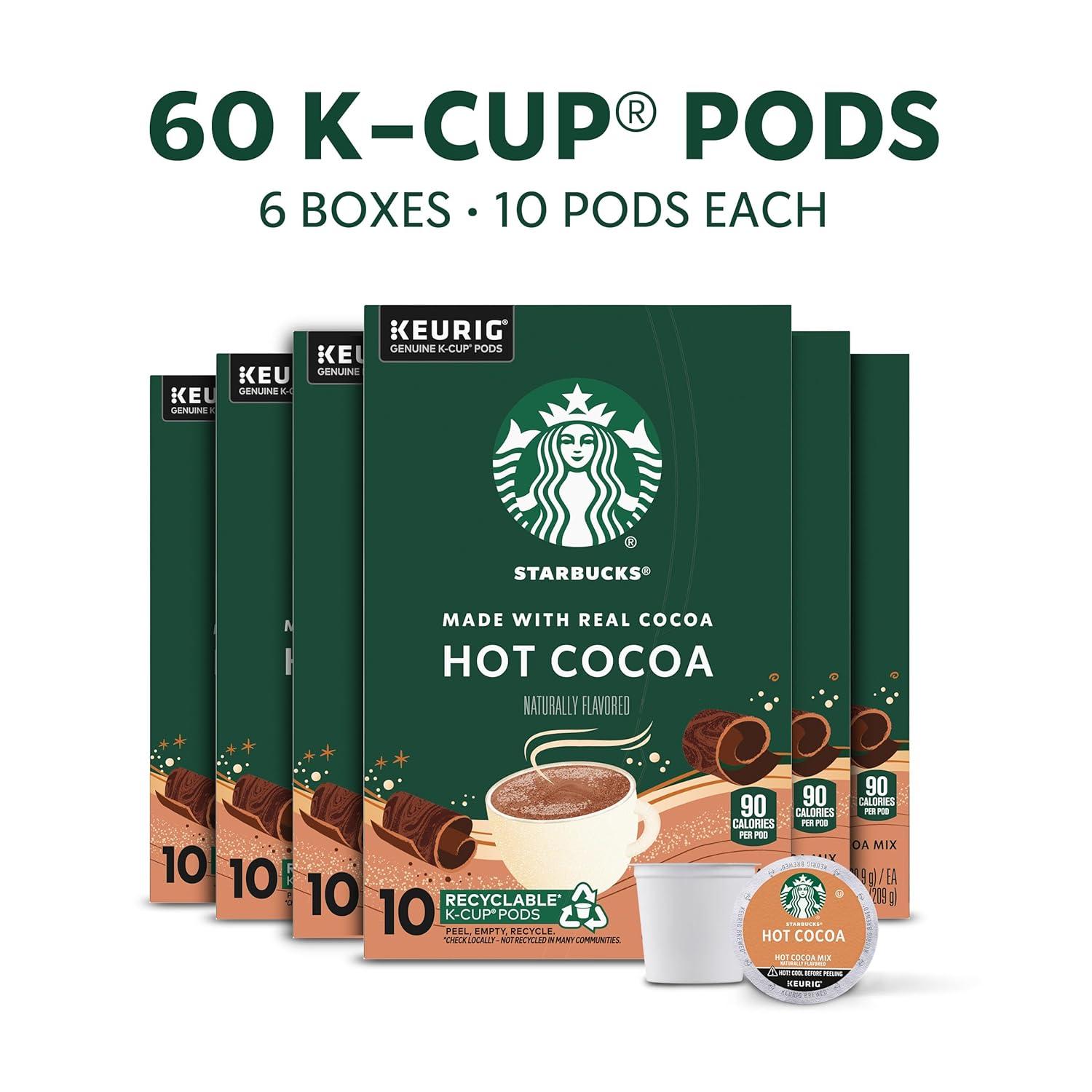 imageStarbucks KCup Coffee Pods Medium Roast Iced Coffee Blend Signature Black for Keurig Brewers 100 Arabica 6 Boxes 60 Pods TotalClassic Hot Cocoa