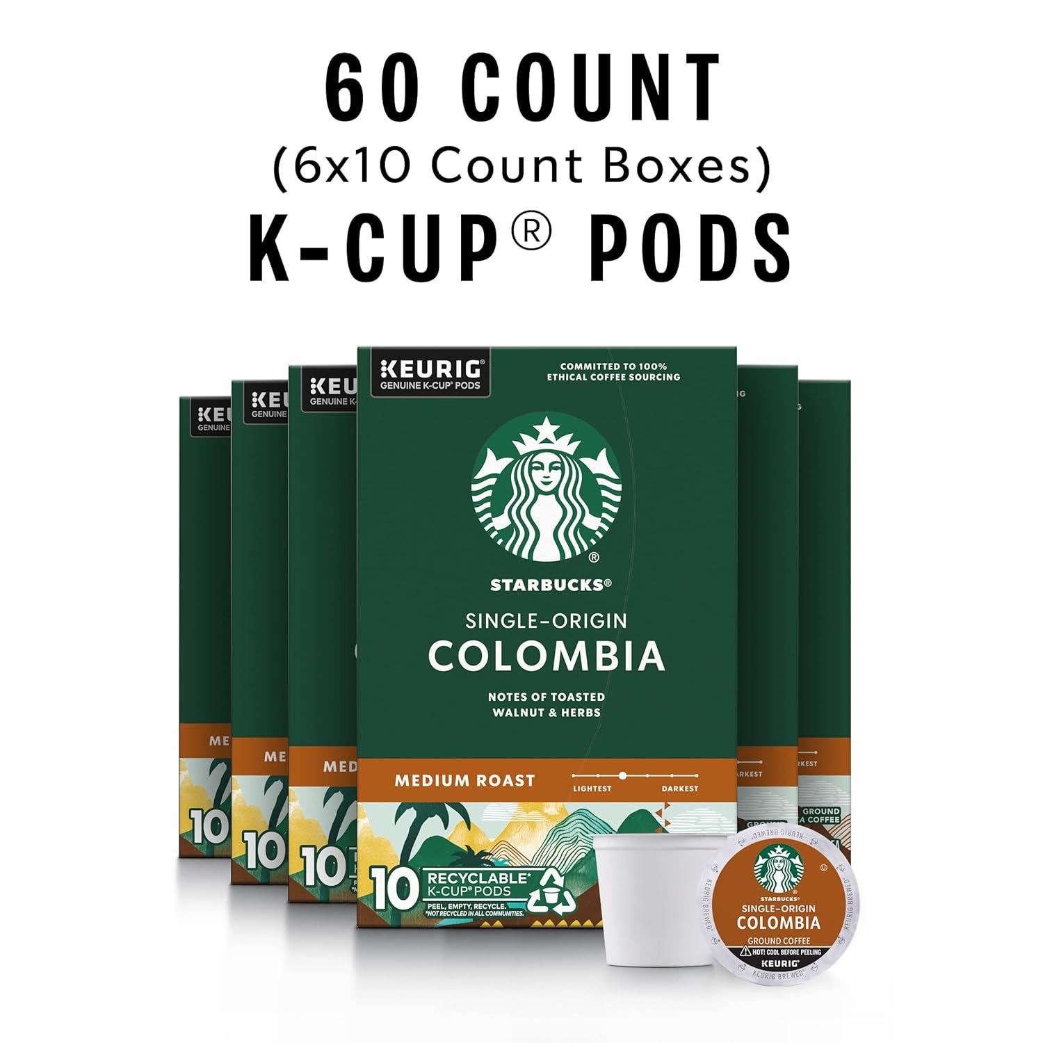 imageStarbucks KCup Coffee Pods Medium Roast Iced Coffee Blend Signature Black for Keurig Brewers 100 Arabica 6 Boxes 60 Pods TotalColombia
