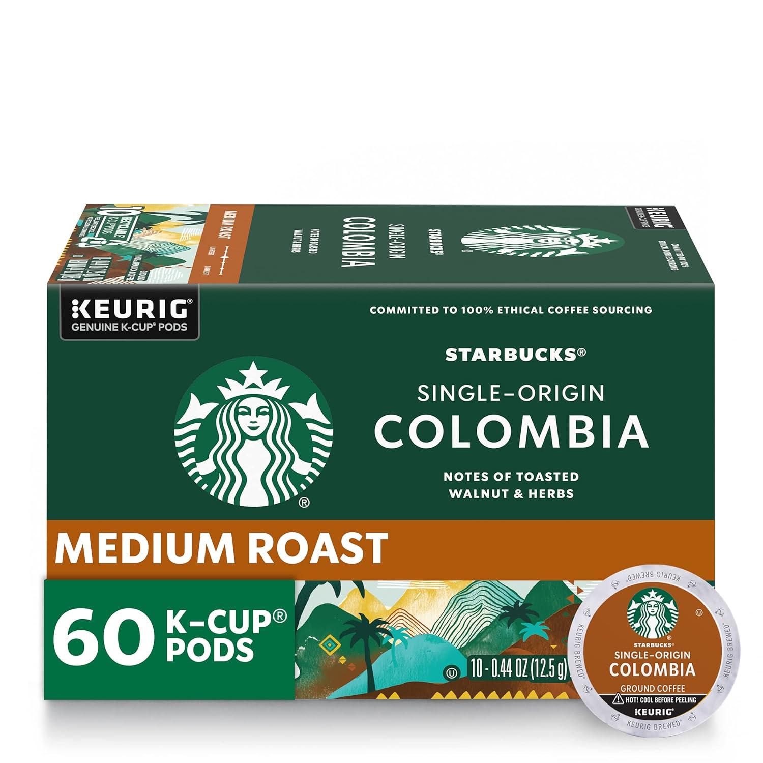 imageStarbucks KCup Coffee Pods Medium Roast Iced Coffee Blend Signature Black for Keurig Brewers 100 Arabica 6 Boxes 60 Pods TotalColombia