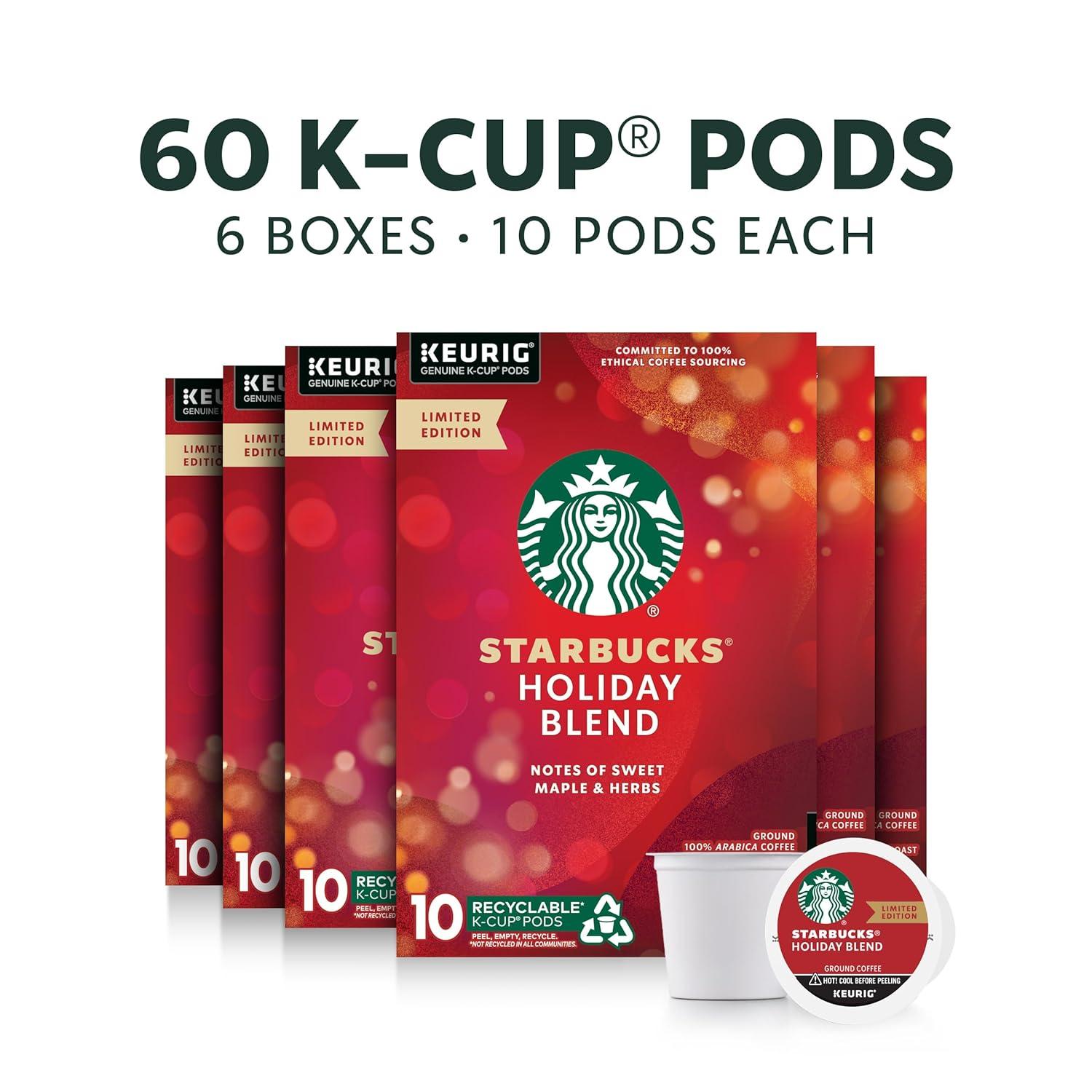 imageStarbucks KCup Coffee Pods Medium Roast Iced Coffee Blend Signature Black for Keurig Brewers 100 Arabica 6 Boxes 60 Pods TotalHoliday Blend