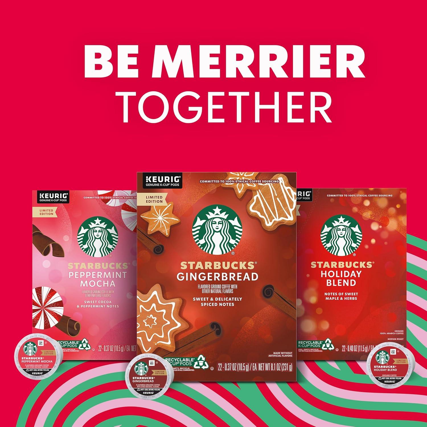 imageStarbucks KCup Coffee Pods Medium Roast Iced Coffee Blend Signature Black for Keurig Brewers 100 Arabica 6 Boxes 60 Pods TotalHoliday Blend