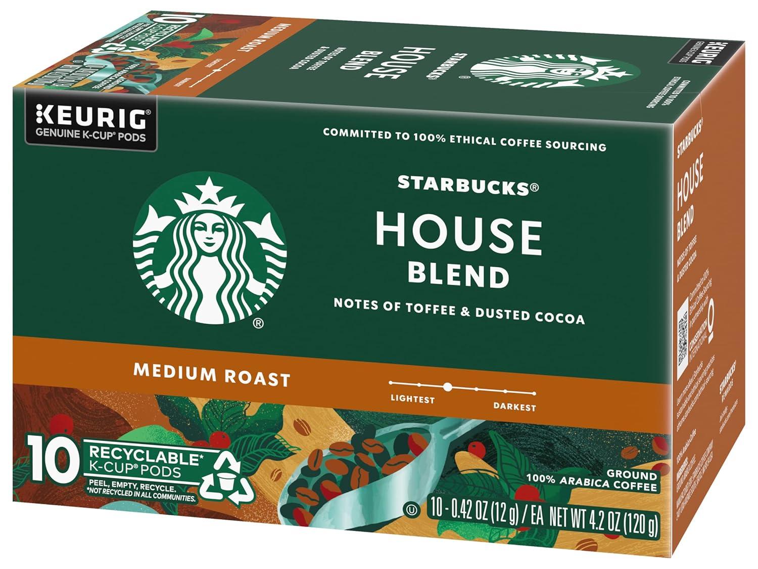imageStarbucks KCup Coffee Pods Medium Roast Iced Coffee Blend Signature Black for Keurig Brewers 100 Arabica 6 Boxes 60 Pods TotalHouse Blend