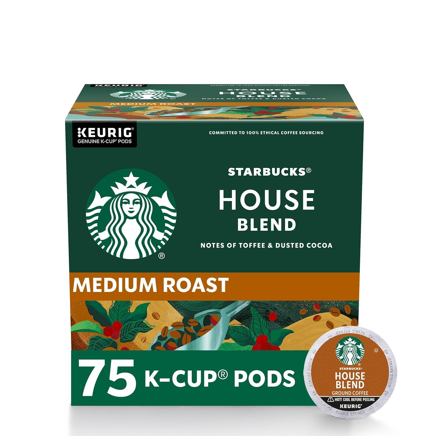 imageStarbucks KCup Coffee Pods Medium Roast Iced Coffee Blend Signature Black for Keurig Brewers 100 Arabica 6 Boxes 60 Pods TotalHouse Blend