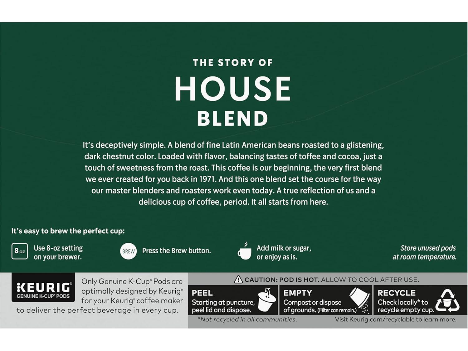 imageStarbucks KCup Coffee Pods Medium Roast Iced Coffee Blend Signature Black for Keurig Brewers 100 Arabica 6 Boxes 60 Pods TotalHouse Blend