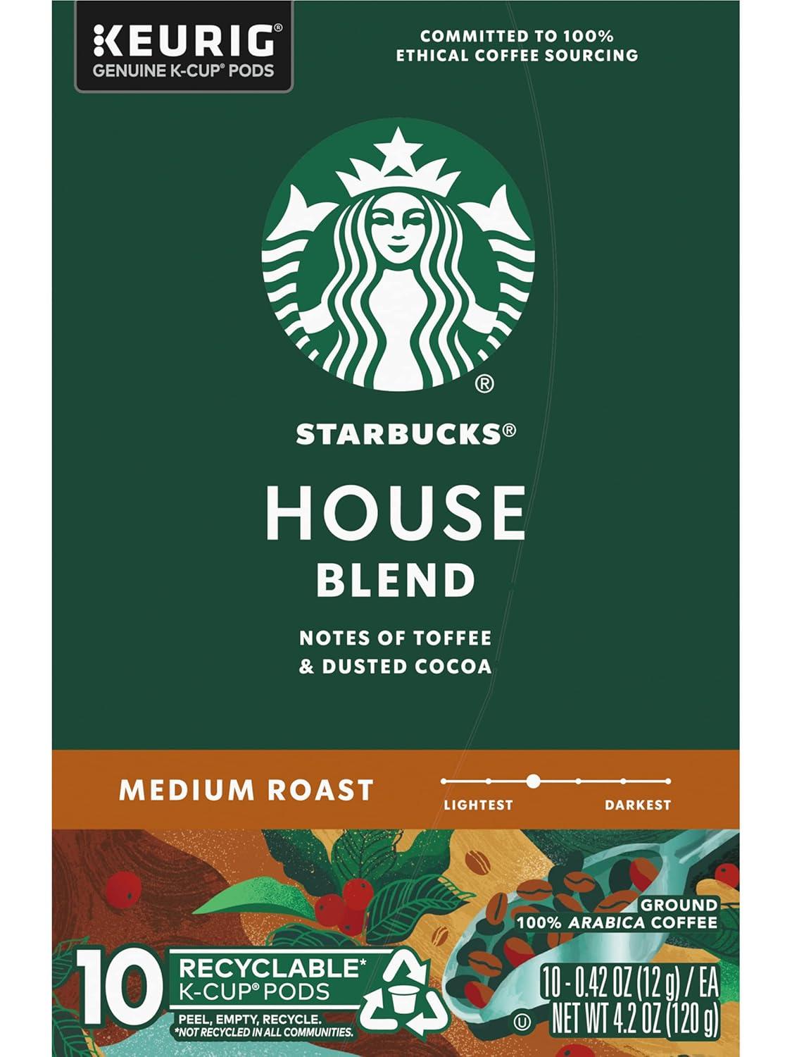 imageStarbucks KCup Coffee Pods Medium Roast Iced Coffee Blend Signature Black for Keurig Brewers 100 Arabica 6 Boxes 60 Pods TotalHouse Blend