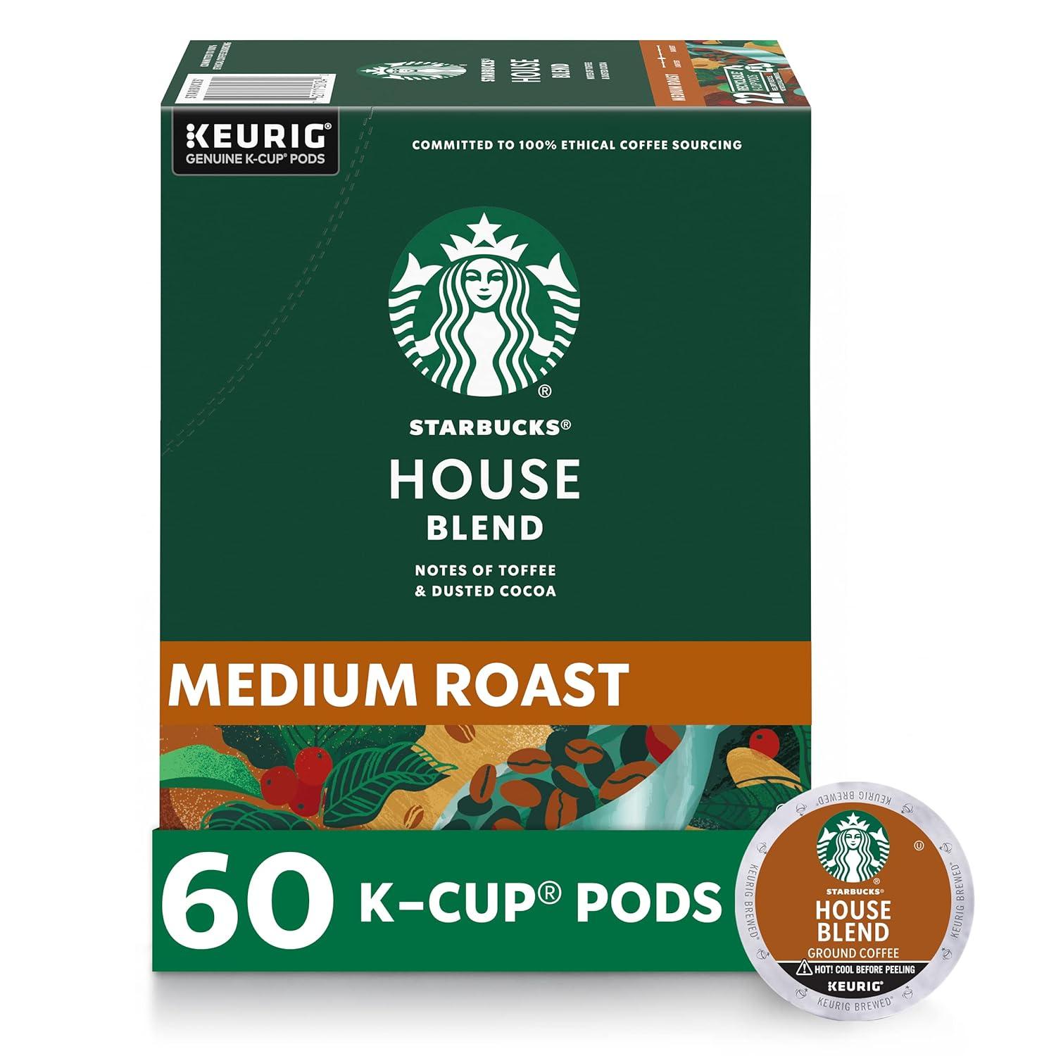 imageStarbucks KCup Coffee Pods Medium Roast Iced Coffee Blend Signature Black for Keurig Brewers 100 Arabica 6 Boxes 60 Pods TotalHouse Blend