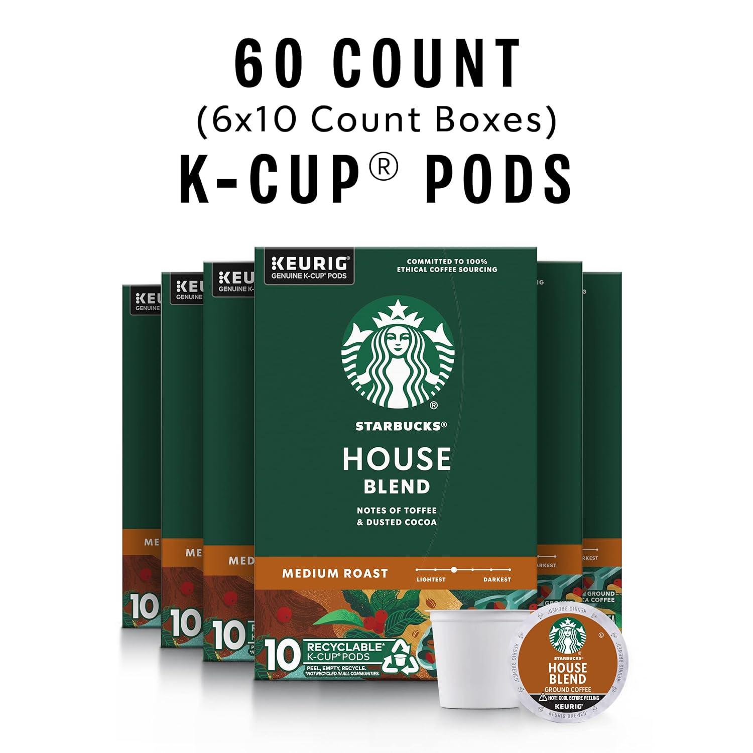 imageStarbucks KCup Coffee Pods Medium Roast Iced Coffee Blend Signature Black for Keurig Brewers 100 Arabica 6 Boxes 60 Pods TotalHouse Blend