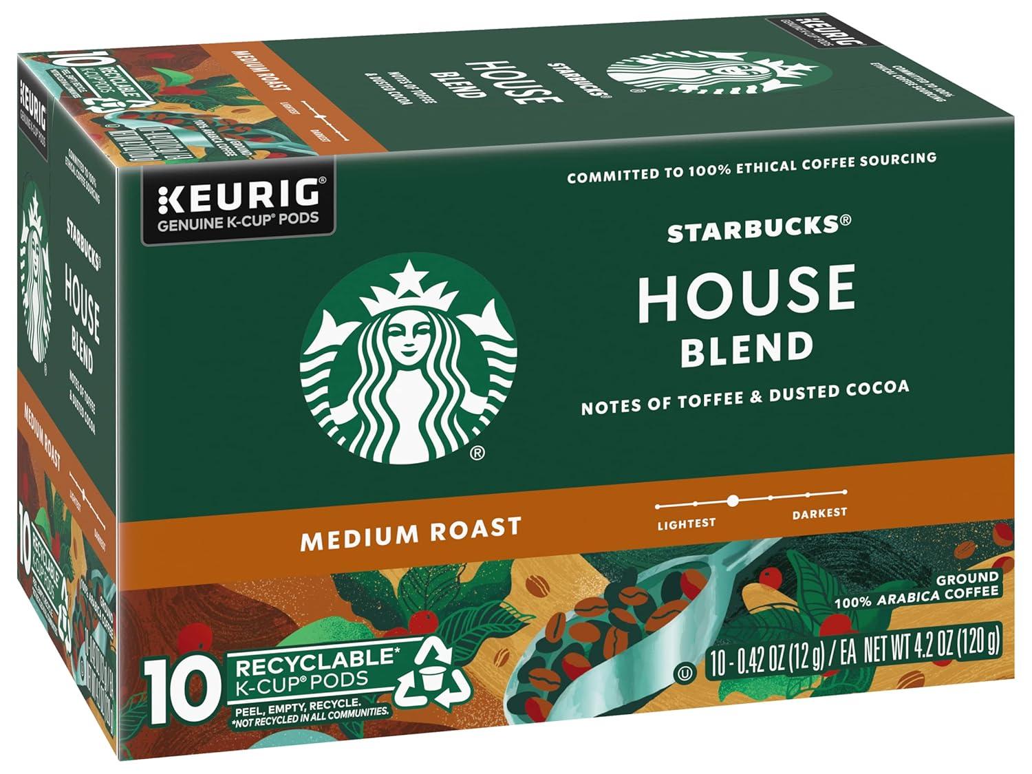 imageStarbucks KCup Coffee Pods Medium Roast Iced Coffee Blend Signature Black for Keurig Brewers 100 Arabica 6 Boxes 60 Pods TotalHouse Blend