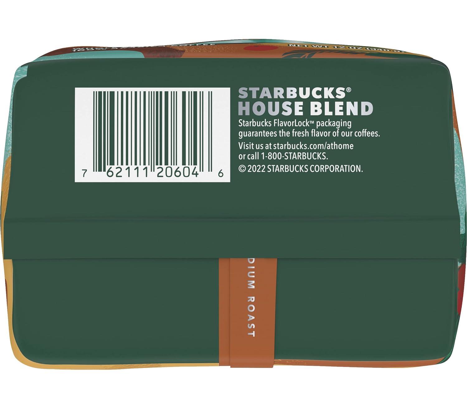 imageStarbucks KCup Coffee Pods Medium Roast Iced Coffee Blend Signature Black for Keurig Brewers 100 Arabica 6 Boxes 60 Pods TotalHouse Blend Whole Bean