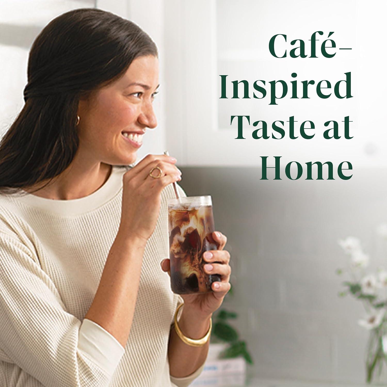 imageStarbucks KCup Coffee Pods Medium Roast Iced Coffee Blend Signature Black for Keurig Brewers 100 Arabica 6 Boxes 60 Pods TotalIced Vanilla