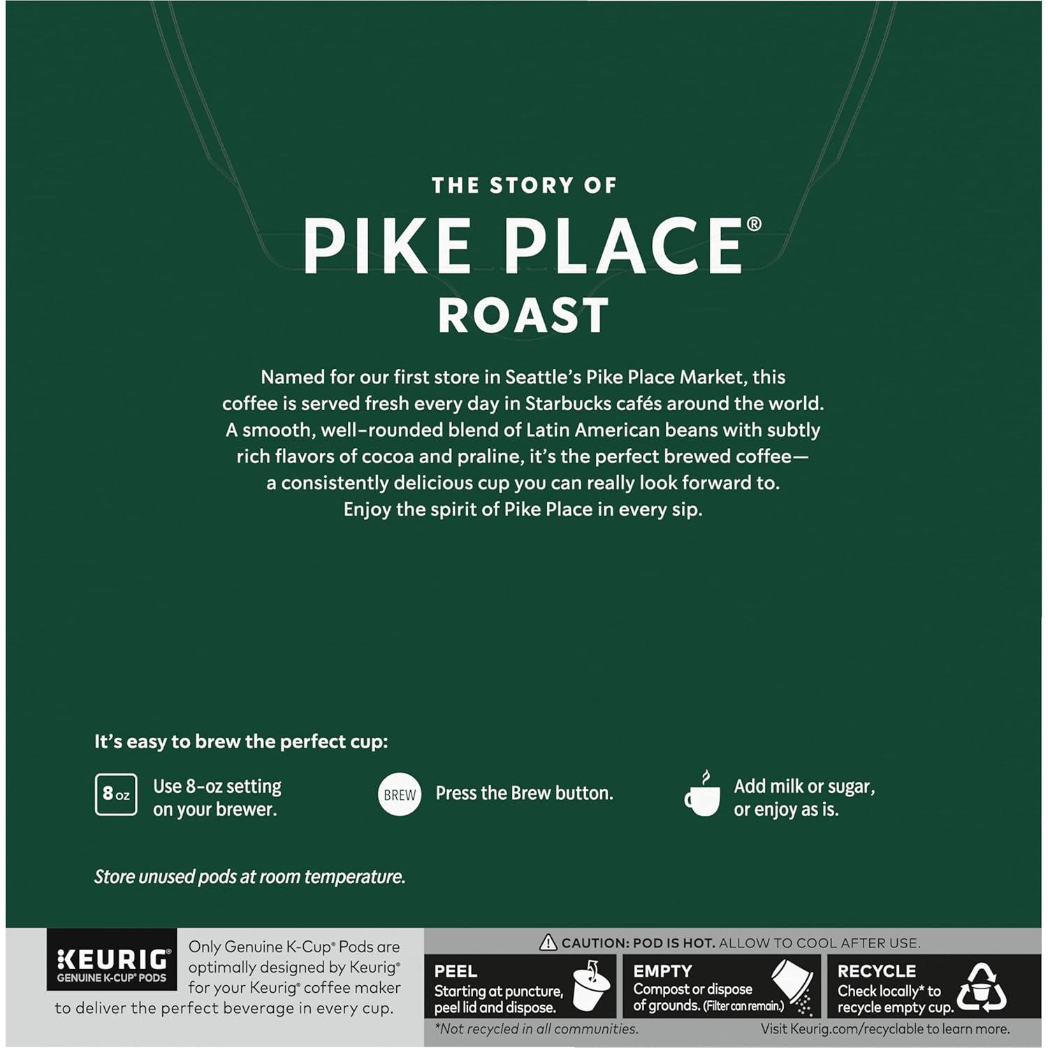 imageStarbucks KCup Coffee Pods Medium Roast Iced Coffee Blend Signature Black for Keurig Brewers 100 Arabica 6 Boxes 60 Pods TotalPike Place Roast