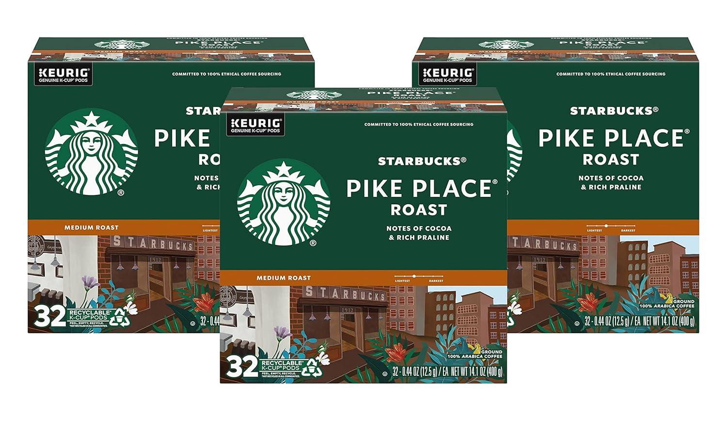 imageStarbucks KCup Coffee Pods Medium Roast Iced Coffee Blend Signature Black for Keurig Brewers 100 Arabica 6 Boxes 60 Pods TotalPike Place Roast