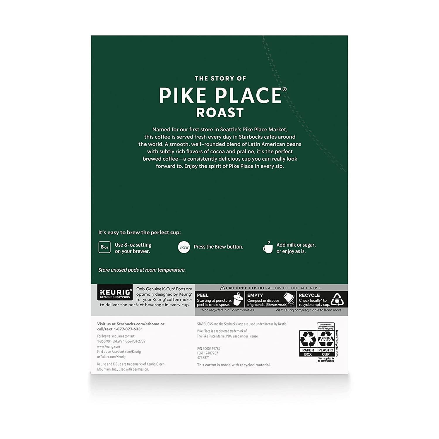 imageStarbucks KCup Coffee Pods Medium Roast Iced Coffee Blend Signature Black for Keurig Brewers 100 Arabica 6 Boxes 60 Pods TotalPike Place Roast
