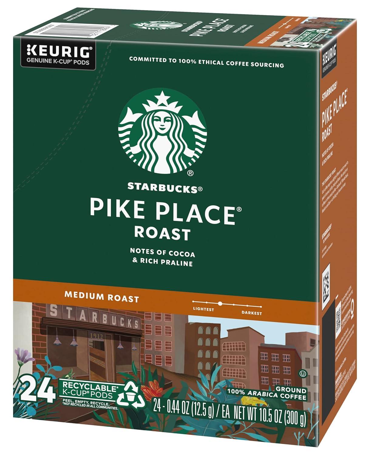 imageStarbucks KCup Coffee Pods Medium Roast Iced Coffee Blend Signature Black for Keurig Brewers 100 Arabica 6 Boxes 60 Pods TotalPike Place Roast