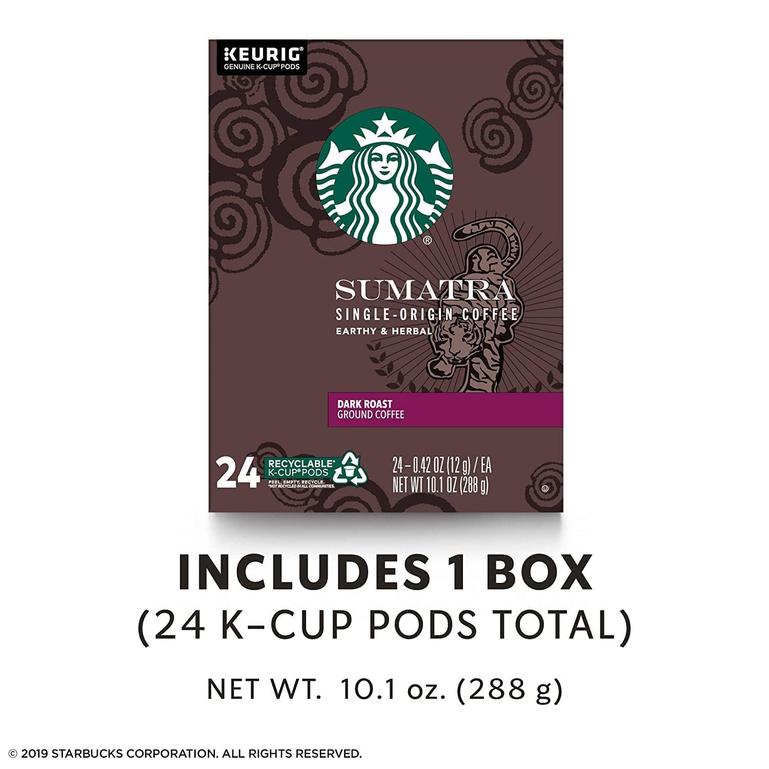 imageStarbucks KCup Coffee Pods Medium Roast Iced Coffee Blend Signature Black for Keurig Brewers 100 Arabica 6 Boxes 60 Pods TotalSumatra
