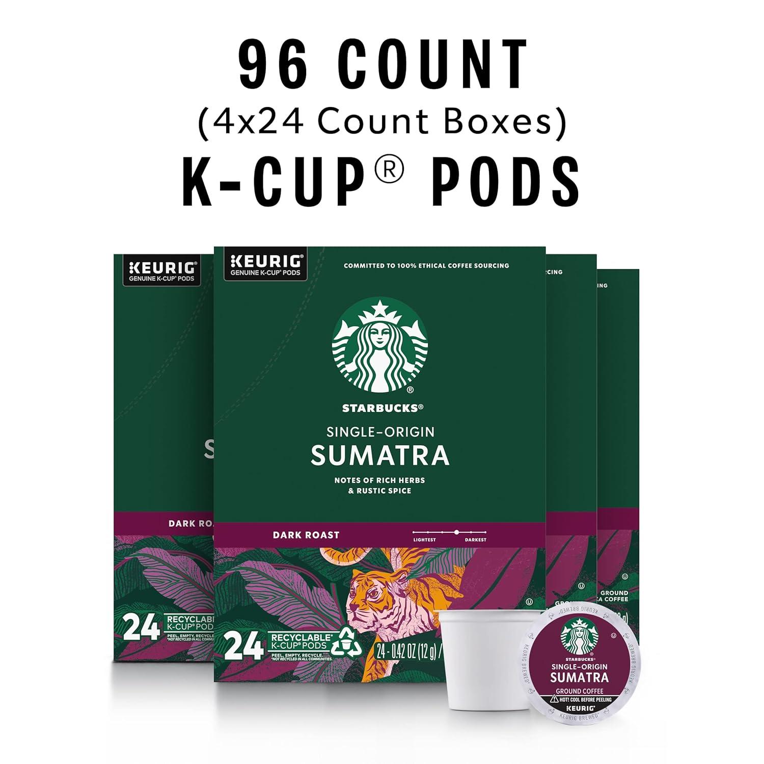 imageStarbucks KCup Coffee Pods Medium Roast Iced Coffee Blend Signature Black for Keurig Brewers 100 Arabica 6 Boxes 60 Pods TotalSumatra